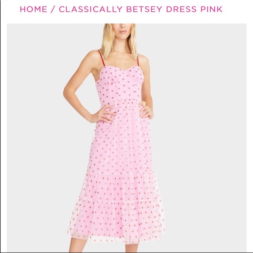 Betsey Johnson Classically Betsey Pink Heart Dress, Size 8